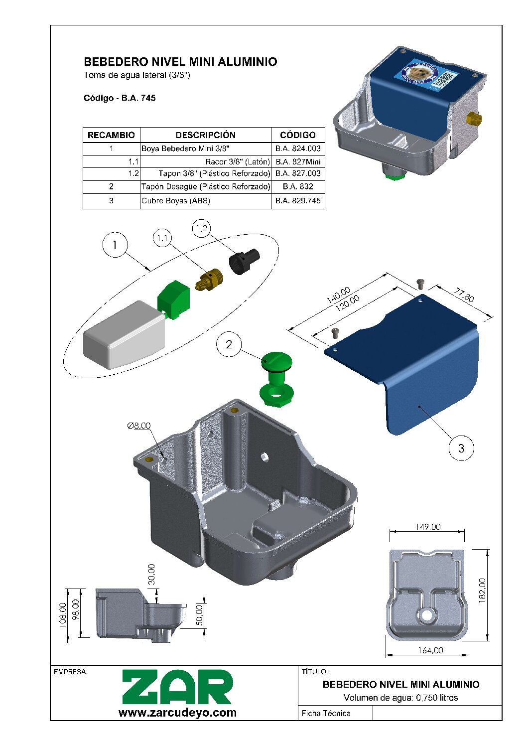 BEBEDERO NIVEL MINI - Imagen 4